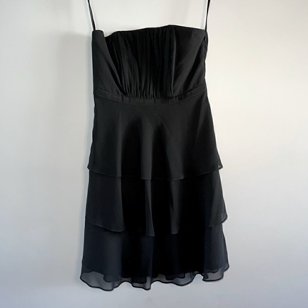 WHBMβStraplessβTieredΒ ChiffonβDressβ||βSZβ2β||βBlack